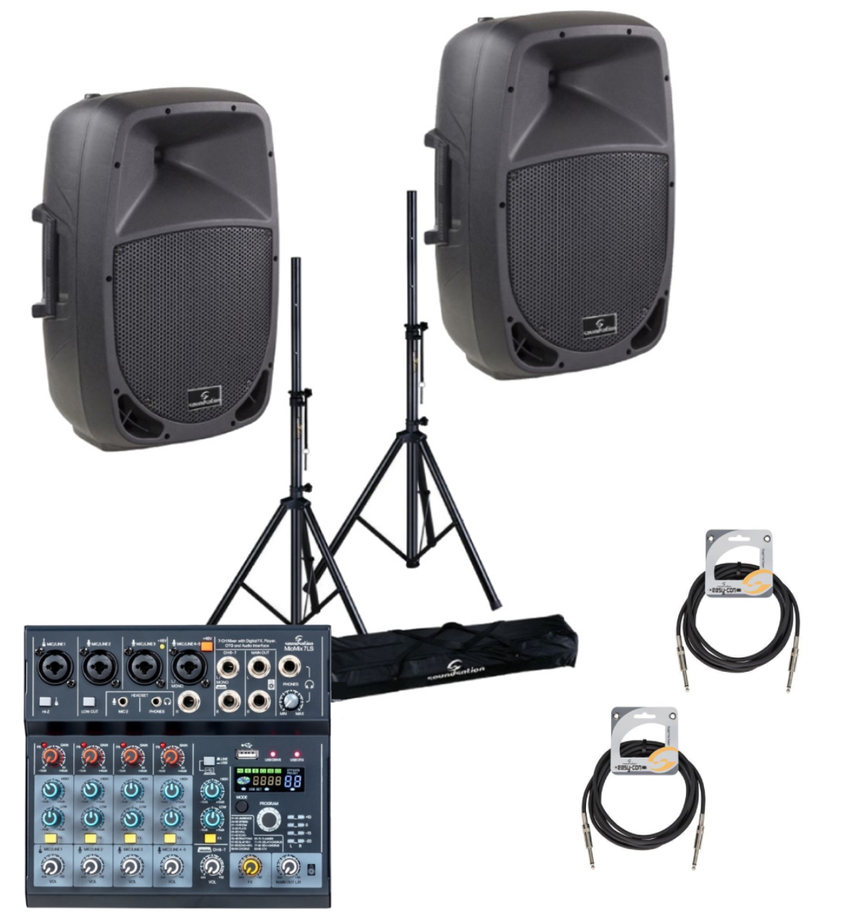 Soundsation GO-Sound 15A - Set boxe active (mixer, stative