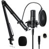 MAONO AU-PM320S - Set microfon condenser profesional studio (cablu XLR, windscreen, clemă, pop filter, shock mount)