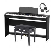 Soundsation AUDES - Set pian digital cu bancheta, stativ lemn, casti, 3 pedale