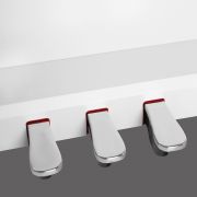 NUX WK-310 WH - Pian digital, stativ de lemn, pedalier, conectivitate Bluetooth