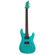 Schecter C-6 Deluxe Satin Aqua - Chitara electrica, husa de transport, cablu, corzi