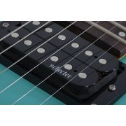 Schecter C-6 Deluxe Satin Aqua - Chitara electrica, husa de transport, cablu, corzi
