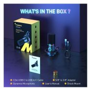 MAONO PD200X - Microfon Podcast, Gaming, Streaming, Stativ de masa