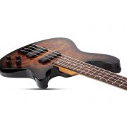 Schecter C-4 Standard (TB) - Bass electric, husa de transport, cablu, corzi