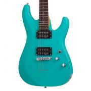 Schecter C-6 Deluxe Satin Aqua - Chitara electrica, husa de transport, cablu, corzi