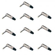 Soundsation SJ033M-B - Set 10 conectori Jack de 6,3 mm, 90 de grade
