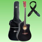 MEADOW DNCE-BK - Set chitara electro-acustica (husa, curea, tuner incorporat, doza activa, corectii de ton si volum)