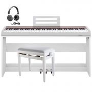 NUX NPK 10 WH - Set pian digital cu bancheta, stativ lemn, casti, 3 pedale