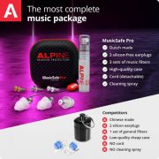 Alpine MusicSafe Pro Transparent - Dopuri antifonice pentru muzicieni si solutie de curatare