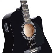 Soundsation AC-GP-44CEBK - Set chitara electro-acustica (husa, curea, tuner electronic, pene de chitara)