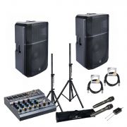 Soundsation HYPER Top 12A - Set boxe active (Mixer, Microfoane Wireless, Stative, Cabluri)