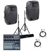 Soundsation GO-Sound 12A - Set boxe active (Mixer, Stative, Cabluri), 2 x 880W (putere muzicala)