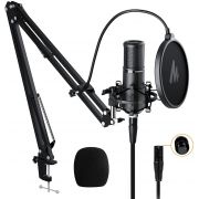 MAONO Maonocaster AME2 Bundle - Set de echipamente pentru podcast (consola/mixer, microfon, casti audio, stativ de masa)