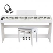 Soundsation ICHOS WH - Set pian digital cu bancheta, stativ lemn, casti, 3 pedale
