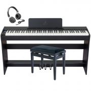 Soundsation ICHOS BK - Set pian digital cu bancheta, stativ lemn, casti, 3 pedale