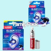 Family Pack Alpine SleepDeep Revolutionary 3D - 2 x Seturi de dopuri antifonice pentru somn si solutie de curatare
