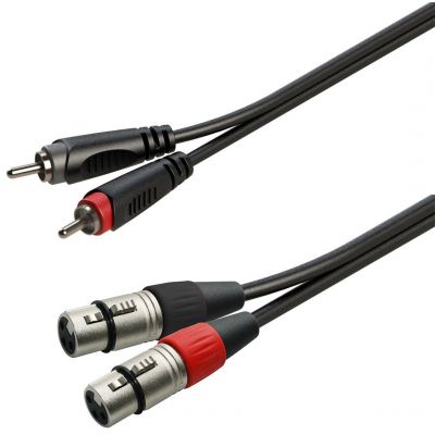 Soundsation GL-2RCA2XF6 - Cablu adaptor 2 x RCA la 2 x XLR mama, 6 metri