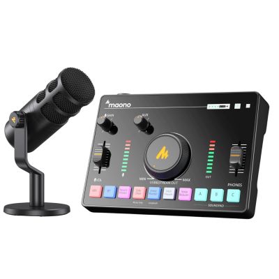 MAONO AMC2 NEO si PD 100 - Consola podcast si microfon
