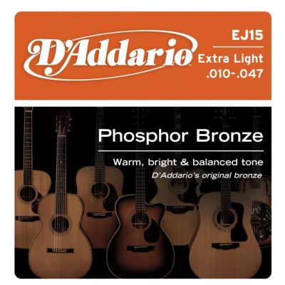D'Addario EJ15 - Set corzi chitara Phosphor Bronze, Extra light, 10-47
