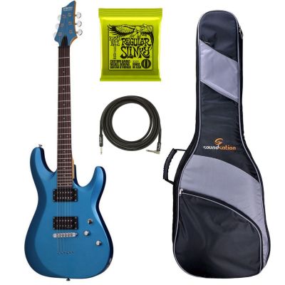 Schecter C-6 Deluxe SMLB - Chitara electrica, husa de transport, cablu, corzi