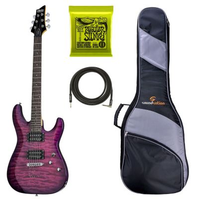 Schecter C-6 Plus EM - Chitara electrica, husa de transport, cablu, corzi