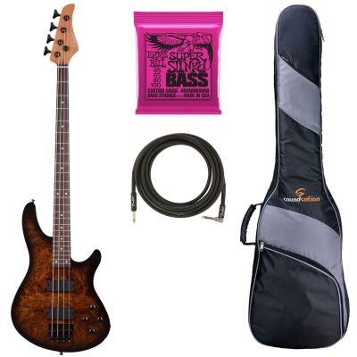 Schecter C-4 Standard (TB) - Bass electric, husa de transport, cablu, corzi