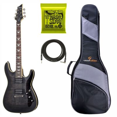 Schecter Omen Extreme-6 STBLK - Chitara electrica, husa de transport, cablu, corzi