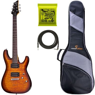 Schecter C-6 Plus VSB - Chitara electrica, husa de transport, cablu, corzi