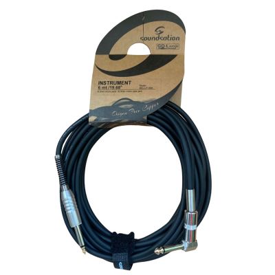 Soundsation MICJJP-6BK - Cablu chitara, jack 6.3 mm - jack 90 grade  6.3 mm, lungime 6 metri