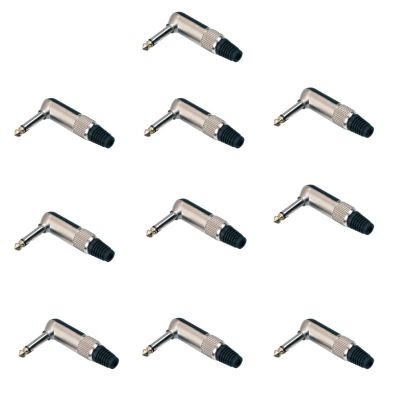 Soundsation SJ033M-B - Set 10 conectori Jack de 6,3 mm, 90 de grade