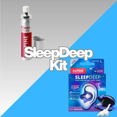 Kit Alpine SleepDeep Revolutionary 3D Oval Shape - Dopuri antifonice pentru somn si solutie de curatare