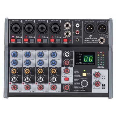 Miomix 404FX - Mixer audio FX Integrat, 4 intrari de microfon, 8 canale audio, second Hand