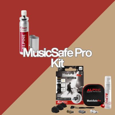 Alpine MusicSafe Pro Black - Dopuri antifonice pentru muzicieni si solutie de curatare