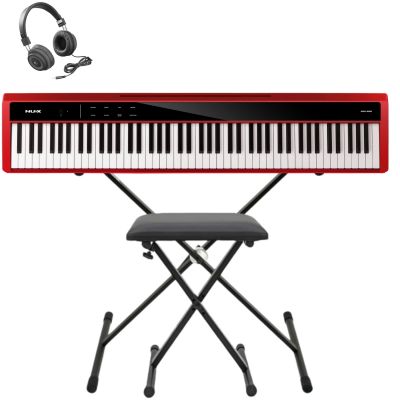 NUX NPK-200 RED - Set pian digital portabil, stativ, bancheta si casti audio