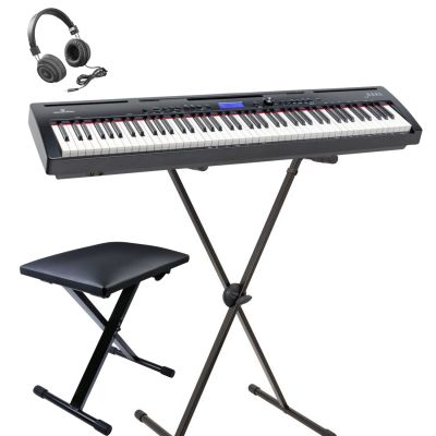 Soundsation AUDES - Set pian digital portabil, stativ, bancheta si casti audio