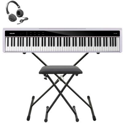 NUX NPK-200 WH - Set pian digital portabil, stativ, bancheta si casti audio