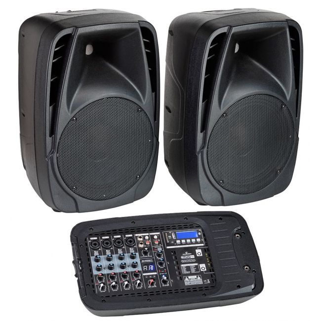 Soundsation BLUEPORT FX – Set Boxe Portabile cu Mixer Integrat si Bluetooth Audio, 2 x 250 W