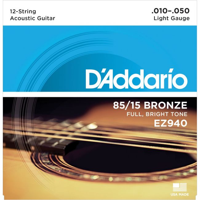 D'Addario EZ940 - Set Corzi Chitara Acustica 12-String