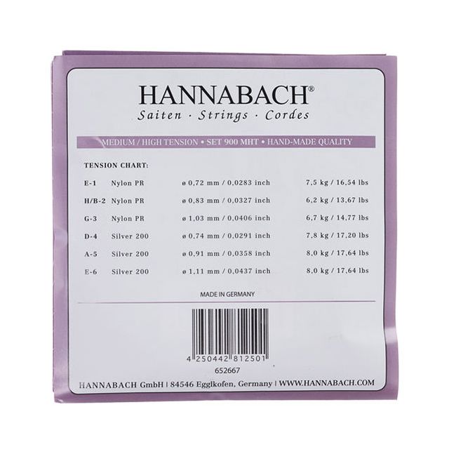 Hannabach 900MHT Silver 200 - Set Corzi Chitara Clasica