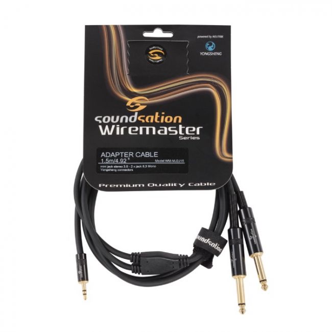 Soundsation Wiremaster WM-MJ2J30 - Cablu adaptor - Jack (3.5mm) - 2 x Jack (6.3mm) - 3 metri