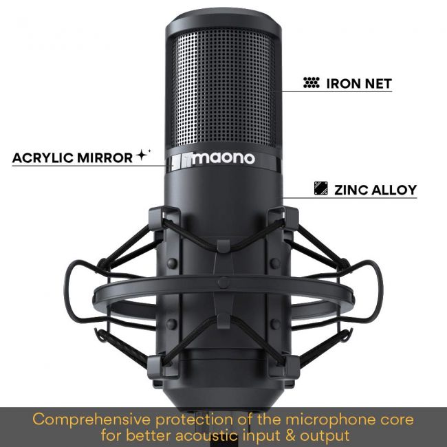 MAONO AU-PM420 - Microfon condensator USB Podcast, Gaming, Streaming, YouTube, Voice Over, Studio, Home Recording