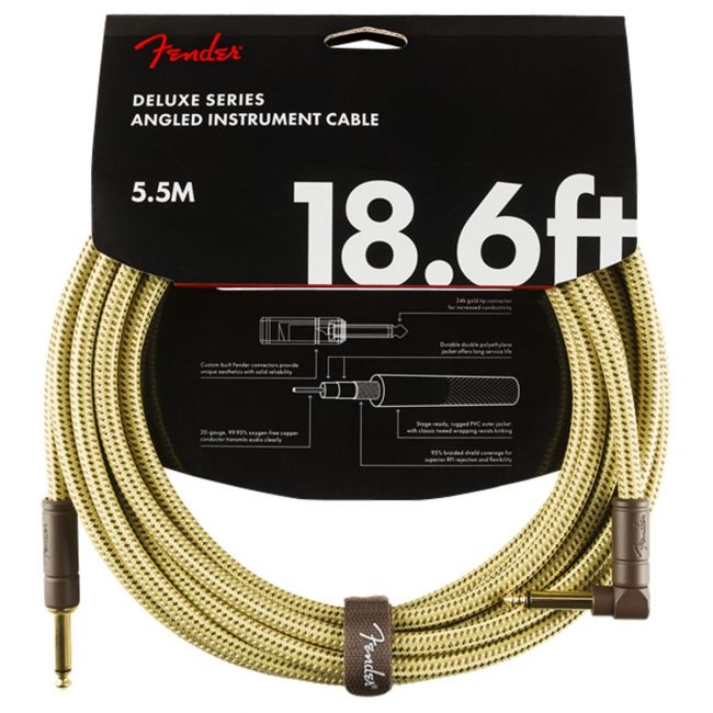 Fender Deluxe Series Cable - Cablu instrument, jack/jack 90 grade, 5.5 metri