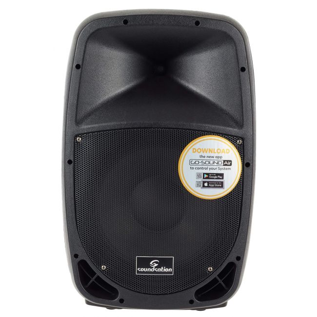 Soundsation GO-SOUND 12AIR - Boxa activa portabila, aplicație AIR APP, 2 microfoane wireless, Bluetooth, 800W + Stativ