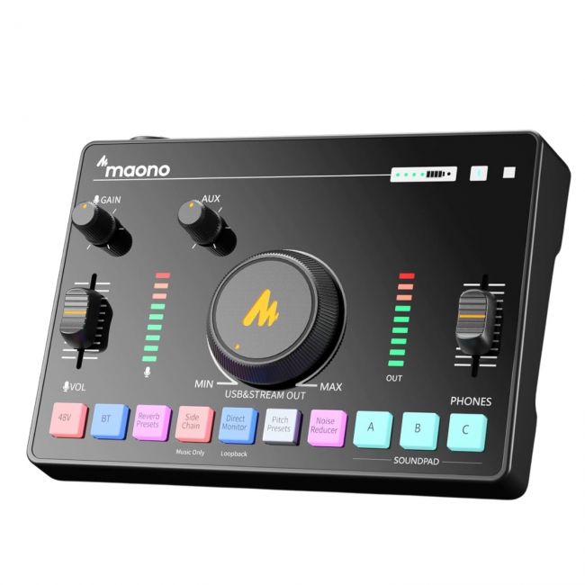 MAONO AMC2 NEO - Consola podcast, mixer și interfață audio, Bluetooth 4.2