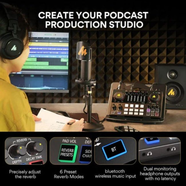 MAONO Maonocaster AME2 Bundle - Pachet de echipamente pentru podcast