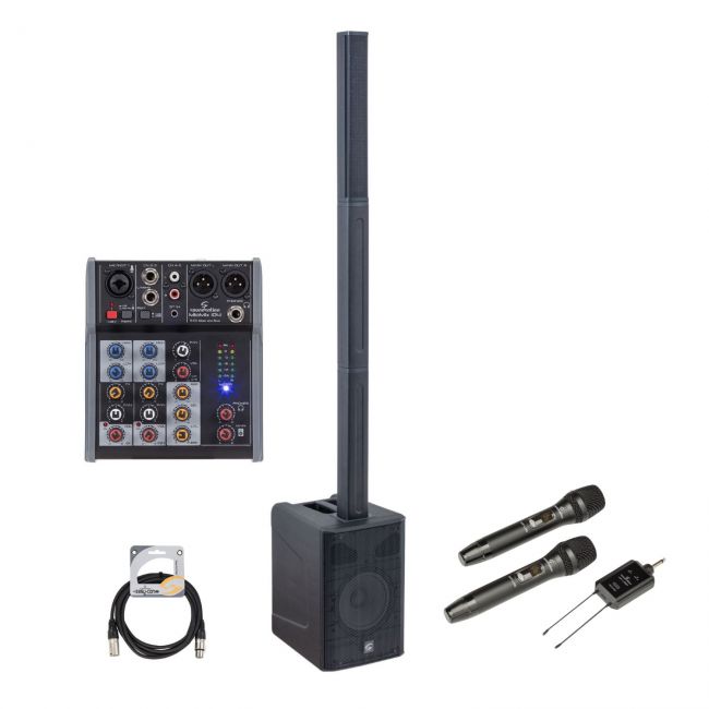 Soundsation HYPER UP 8A - Sistem de sonorizare tip coloana, Bluetooth, 600W (mixer, microfoane wireless, cabluri)