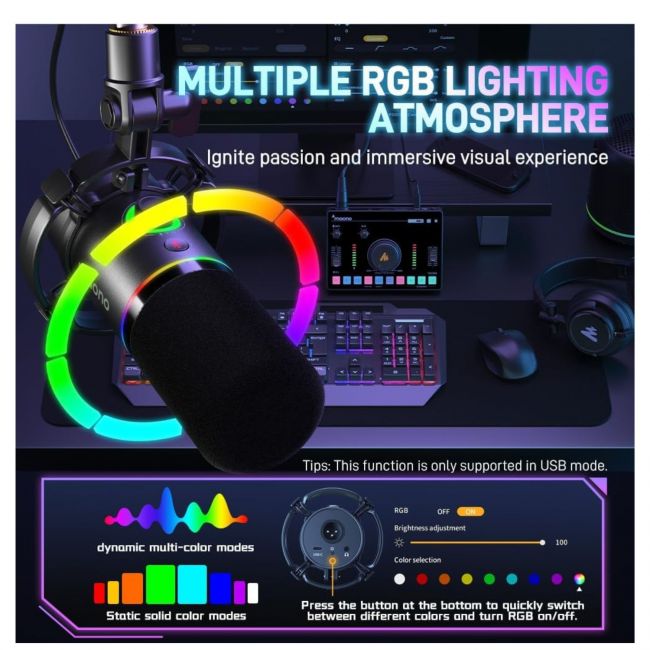 MAONO PD200X - Microfon Podcast, Gaming, Streaming, 192KHZ/24 bit