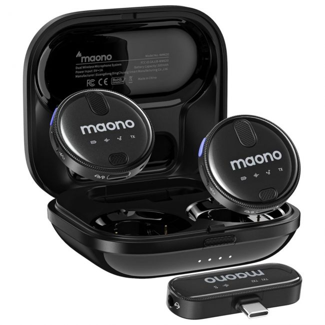 MAONO WM620 Lavalier Wireless - Microfoane lavaliera wireless pentru productie video mobila, vlogging, jurnalism