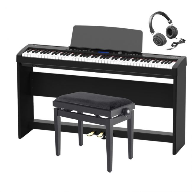 Soundsation AUDES - Set pian digital cu bancheta, stativ lemn, casti, 3 pedale