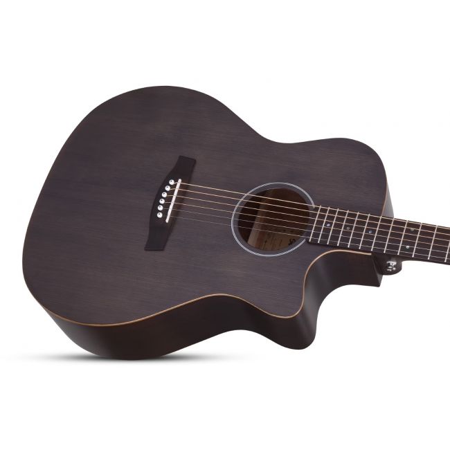 Schecter Deluxe Acoustic (SBK) - Chitara acustica, fata de rezonanta din molid, corp din mahon